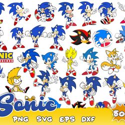 500 bundle sonic svg, the hedgehog svg, sonic bundle svg, sonic layered svg