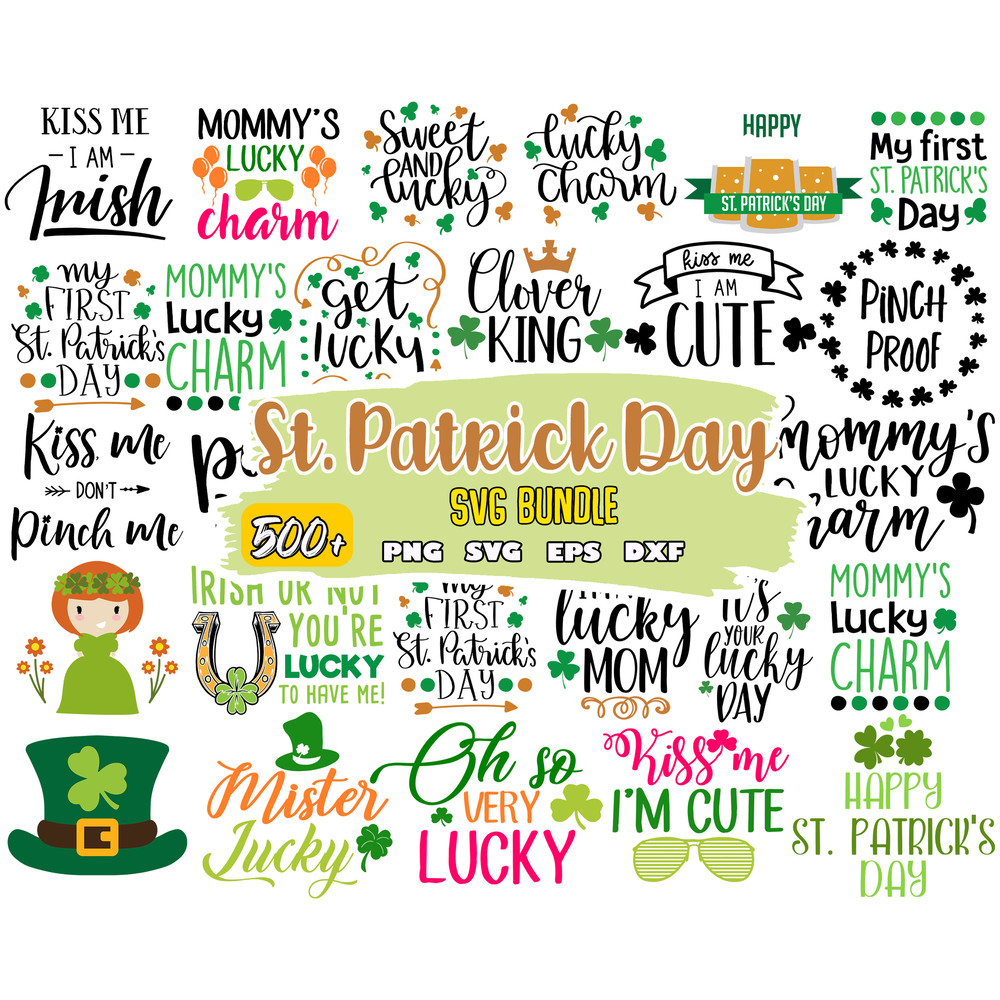 St Patricks Day Bunlde Svg, Shamrock Svg, Bundle Svg, Patricks Day Svg Saint Patrick’s Day Clipart.jpg