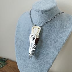 Cyberpunk necklace for him Actuator necklace recycled Cybercore pendant with chain Cybertech jewelry