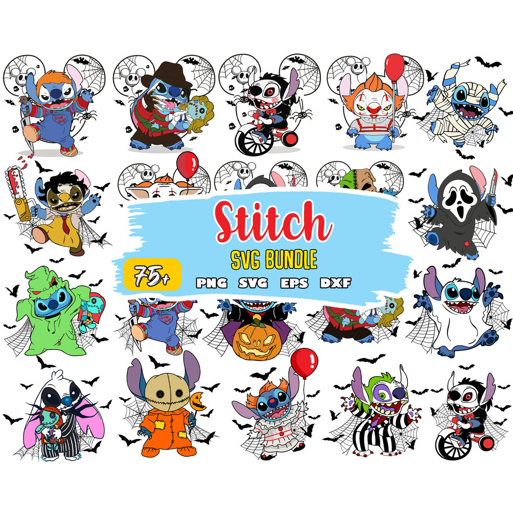 Stitch Bundle Horror Characters Svg, Bundle Halloween Svg, Instant Download.jpg