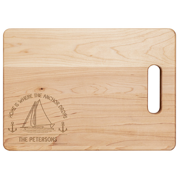 Boat gift Boat accessories Home is where the anchor drops Personalized cutting board.jpg