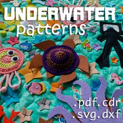 Patterns of felt details for Underwater baby play mat, Quiet book.