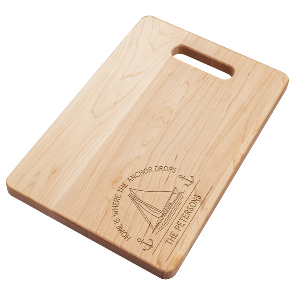 Boat gift Boat accessories Home is where the anchor drops Personalized cutting board boating gifts.jpg