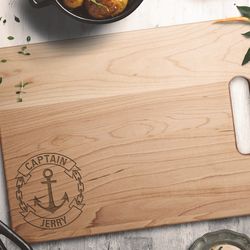 Personalized Boat Cutting Board engraved boat captain gift