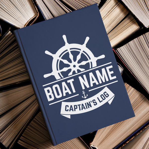 Captain's log personalized hardcover journal Boat accessories boat gift.png