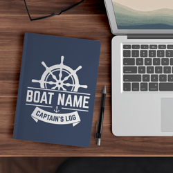 Personalized Captain's Log with a Boat Name Paperback journal
