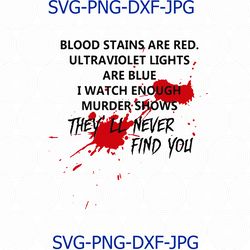 Murder Shows, They ll Never Find You Funny, blood Stains Are red svg, Murder svg, blood Stains svg cricut