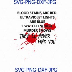 murder shows, they ll never find you funny, blood stains are red svg, murder svg, blood stains svg cricut