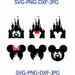 disney castle svg, mickey and minnie face svg, disney castle shirt, disney castle logo, mickey and minnie face logo svg