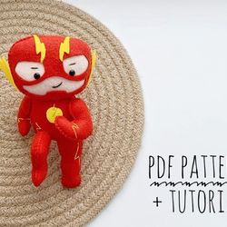The Flash doll PDF pattern Marvel doll pattern Superhero baby nursery Sewing felt pattern Avengers dolls pattern