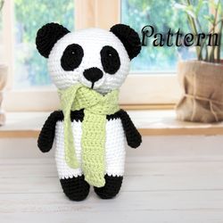 Panda crochet pattern toy, pattern bear toy