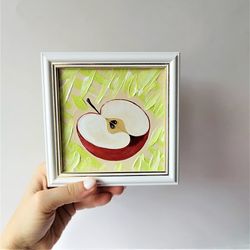 Small painting fruit in acrylic kitchen wall decoration