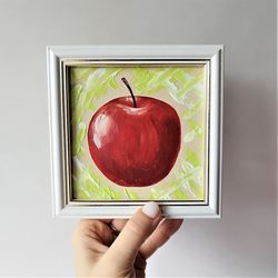 Mini painting fruit in acrylic small wall art for kitchen