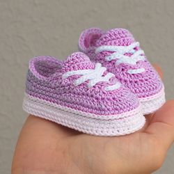 Crochet baby shoes pattern, baby girl boy booties 4 sizes, baby shower gift sneakers, pregnancy gift idea, DIY newborn