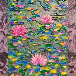 texture painting water lilies