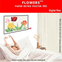 090 Retro poster (BIG) FLOWERS