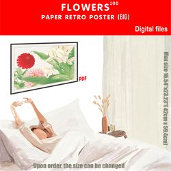100 Retro poster (BIG) FLOWERS