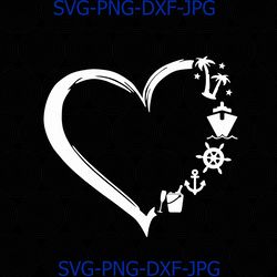 cruise distressed heart svg, cruising heart digital cut file, htv cut file, vinyl stencil cut file