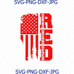 red friday, remember everyone deployed military, american flag distressed, vintage, silhouette, svg