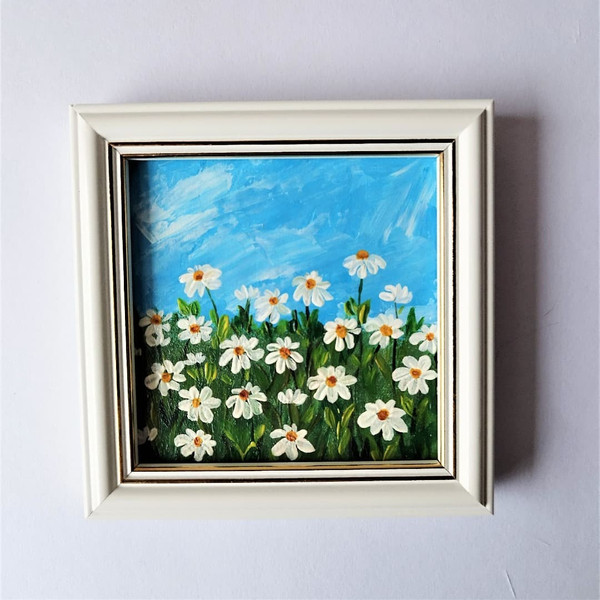 Wildflowers-acrylic-painting-impasto-flowers-daisies-artwork-small-wall decor.jpg