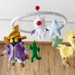 Final fantasy baby Final fantasy nursery baby mobile Final fantasy gifts Chocobo toy Moogle Cactuar Gifts for gamers