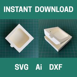 gift box template, window box, no glue box