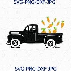 easter vintage truck svg, easter old truck svg, easter carrots svg, easter eggs png, cricut files frame svg, jpg, png