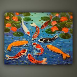 koi fish oil painting