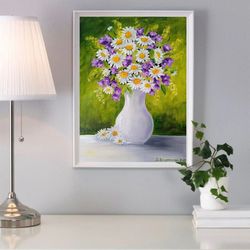 digital painting for printing art bouquet of daisies digital file print digital download