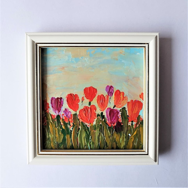Small-landscape-paintings-tulips-wall-decoration-acrylic-framed-art-impasto.jpg