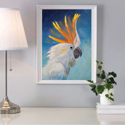 Digital Painting for Printing Art Parrot Cockatoo Digital File Print Digital Download