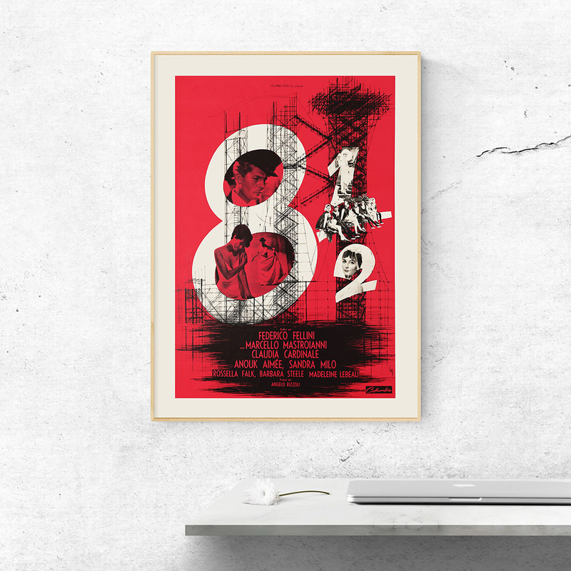 Otto e mezzo - Original Vintage Federico Fellini Retro movie poster.jpg