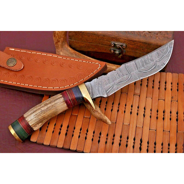 HANDMADE HUNTING KNIFE Outdoor Tactical Survival Kit Camping Fixed Blade Knife.jpg