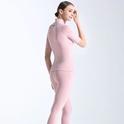 high waist ankle crops, blush