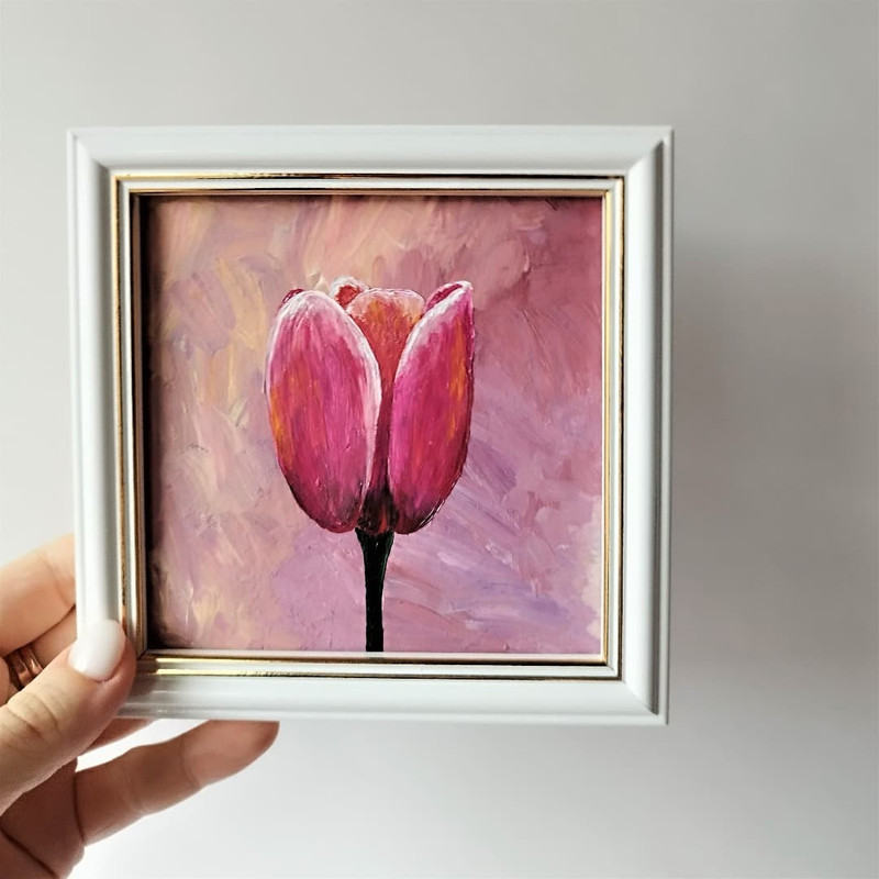 Home-decor-pink-flower-wall-art-impasto-tulip-painting.jpg
