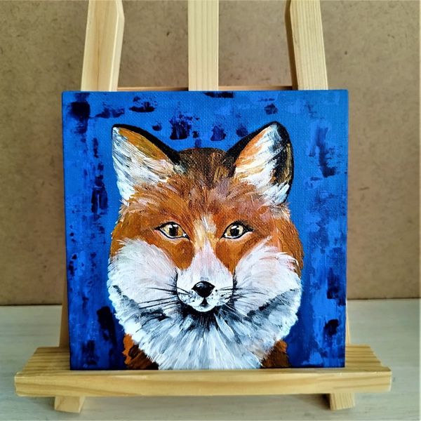 Red fox painting acrylic animal art funny - Inspire Uplift