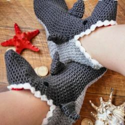 Socks Shark Slippers,customizable socks, personalized socks,fuzzy socks. for Adult Sizesladies slippers,shark week,slipp