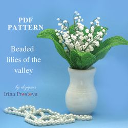 beaded flowers pattern | lilies of the valley | seed bead patterns | beadwork pattern | digital download - pdf