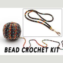 Bead crochet kit lanyard, Lanyard kit, Teacher lanyard kit, Crochet lanyard kit, Beaded lanyard kit, Jewelry making kit