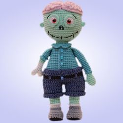 Amigurumi zombie doll, crochet toy, Halloween gift