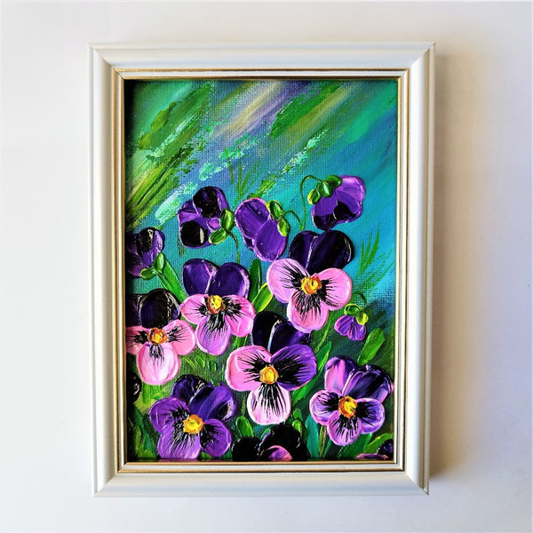 Canvas-painting-of-pansies-flowers-acrylic-texture-framed-art-wall-decor.jpg