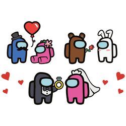 valentine among us svg bundle, valentine svg, valentine impostor, red impostor svg digital download