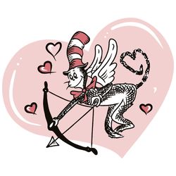 valentines day dr seuss cat in the hat svg, valentine svg, cupid svg, cat in the hat svg digital download