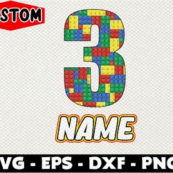 building blocks birthday custom svg, personalized c88