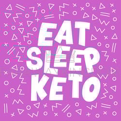 eat sleep healthy keto diet print banner vector illustration