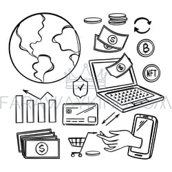 e commerce monochrome set online selling of arts for crypto