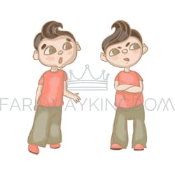 emotions cartoon boy temper hand drawn vector illustration