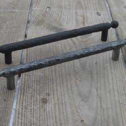 160 mm hand forged drawer pull (type 2), 6.3 in, wrought iron, cabinet cupboard wardrobe kitchen dresser door hardware