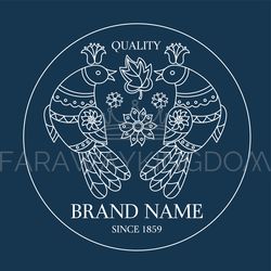 ETHNIC BRAND Folk Ornament Logotype Vector Illustration Set