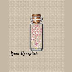dream catcher cross stitch pattern, bottle cross stitch pattern, cross stitch pattern in pdf